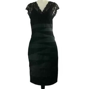 Anna Kevin NY‎ Party Dress Womens Size 10 Black Lace Wedding Event Evening NWT